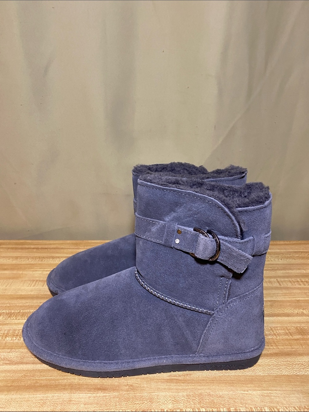 BearPaw Tessa Suede Wool Blend Lining /Sheepskin Footed Boots Women’s 11 NWT